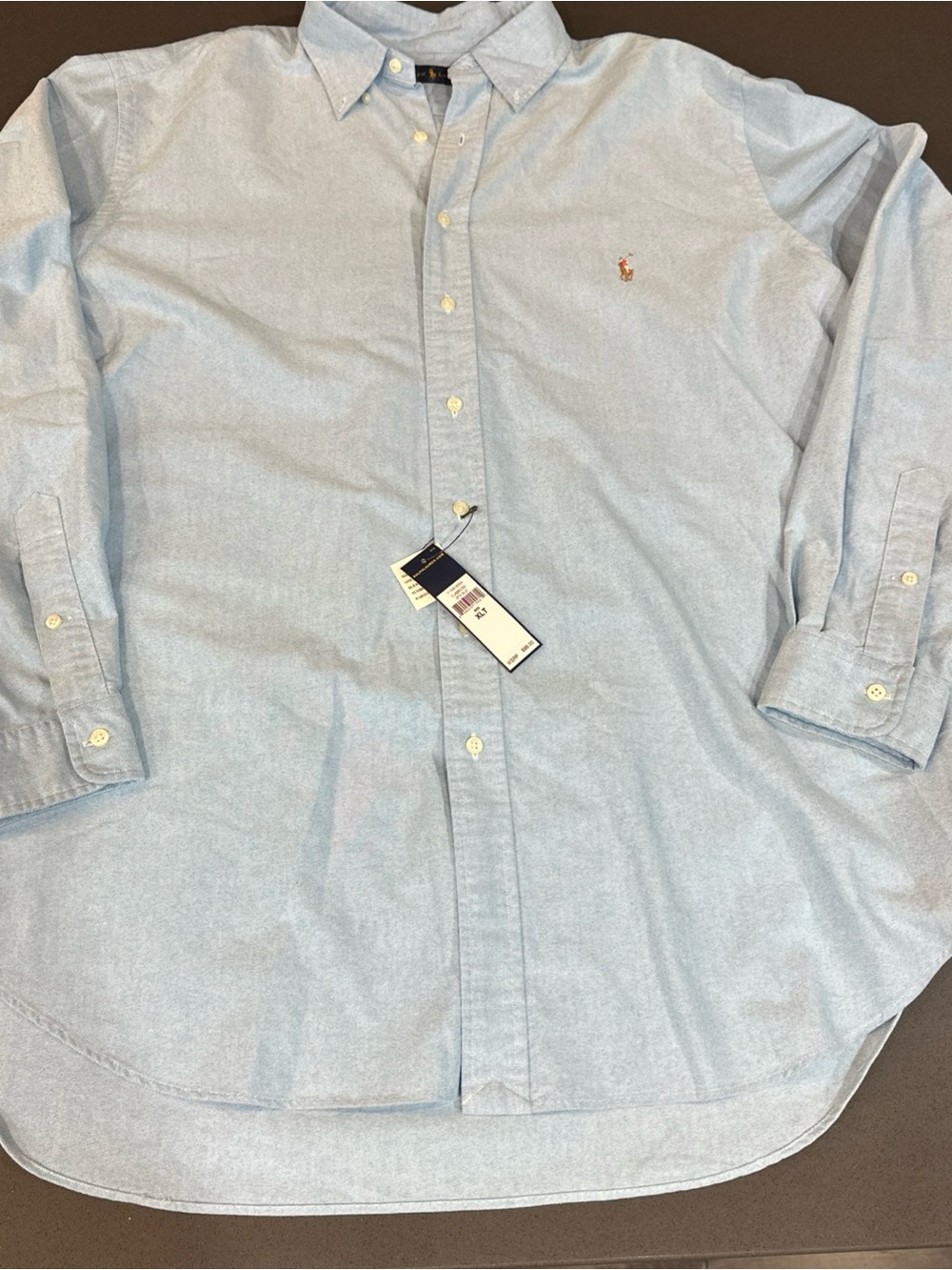 Polo Ralph Lauren Classic Fit Oxford Shirt Men’s XLT Optic Blue Flesh Pony NWT